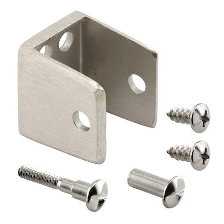 Prime-Line U-bracket, For 1 in. Panels, Stainless Steel, Satin Finish, Fasteners (Single Pack) 656-9435